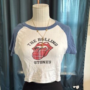 The Rolling Stones Raglan Crop Top